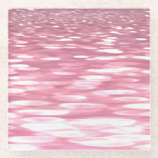 Abstrakte Nummer 3: Pink Shimmer Glasuntersetzer (Vorderseite)