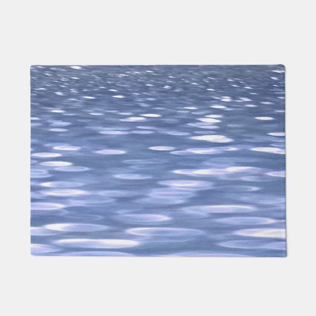 Abstrakte Nummer 3: Pulverblau-Schimmer Fußmatte (Vorderseite)