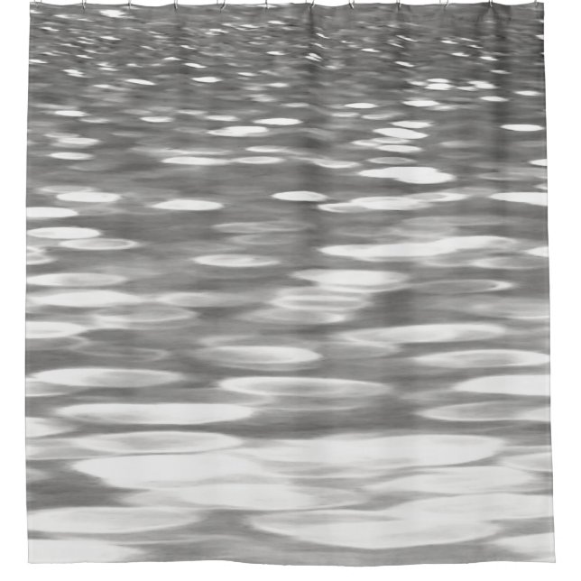 Abstrakte Nummer 3: Silbergrauer Schimmer Duschvorhang (Vorderseite)