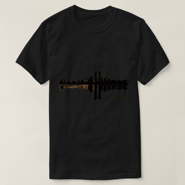 Abstrakte NYC Skyline, 9 11, 9-11, 9 11, 9 T-Shirt (Design vorne)