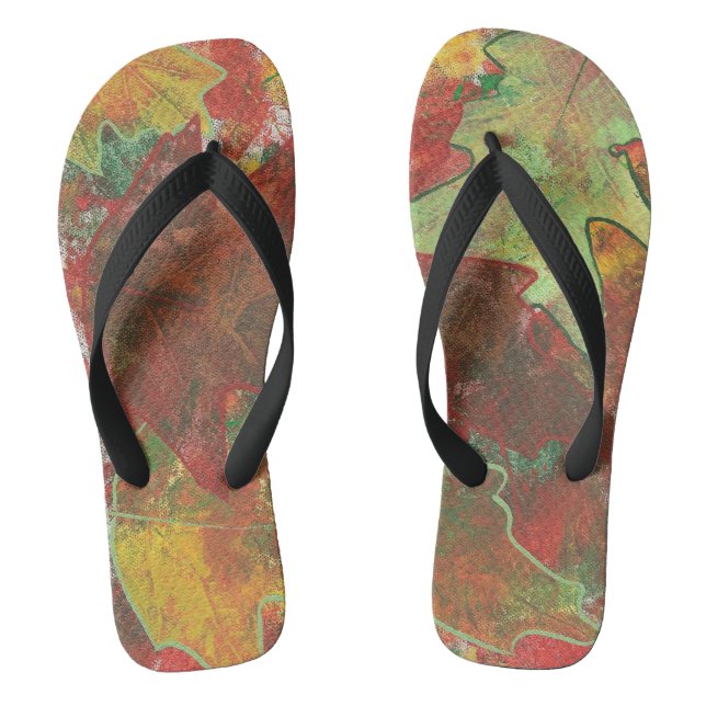 Abstrakte Oak-Blätter im Herbst FlipFlops (Fußbett)
