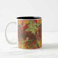 Abstrakte Oak-Blätter im Herbst Tasse