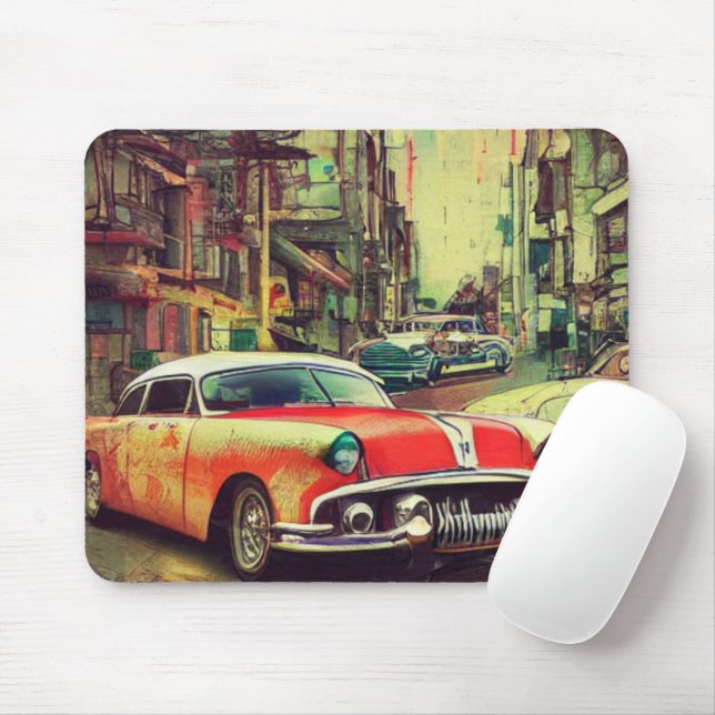Abstrakte Oldtimer der 1950er Jahre Mauspad (Mit Mouse)