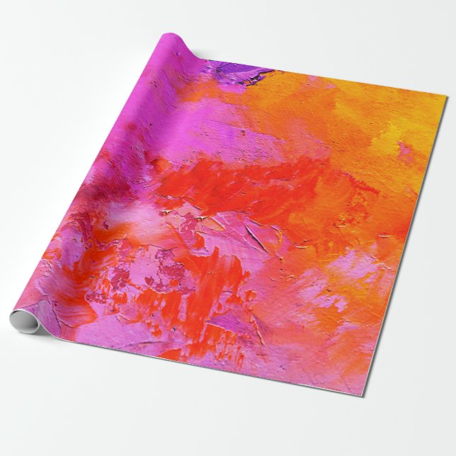 abstrakte Ölfarbe Textur auf Leinwand, Hintergrund Geschenkpapier (Ungerollt)