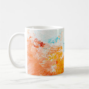 abstrakte Ölfarbenstruktur auf Leinwand, Hintergru Kaffeetasse
