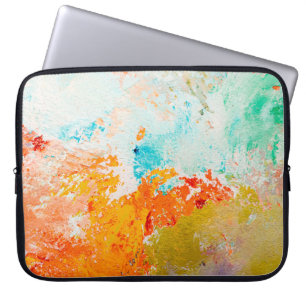 abstrakte Ölfarbenstruktur auf Leinwand, Hintergru Laptopschutzhülle