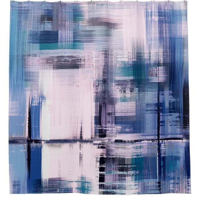 Abstrakte Ölmalerei auf Leinwand, handgezeichnete  Duschvorhang (Vorderseite)