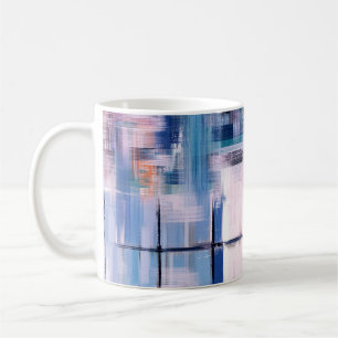 Abstrakte Ölmalerei auf Leinwand, handgezeichnete Kaffeetasse