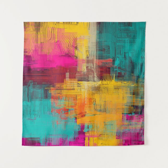 Abstrakte Ölmalerei, ausdrucksstarker Hintergrund. Wandteppich (Vorderseite)