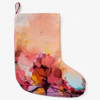 Abstrakte Ölmalerlandschaft. Blauer Pur Kleiner Weihnachtsstrumpf