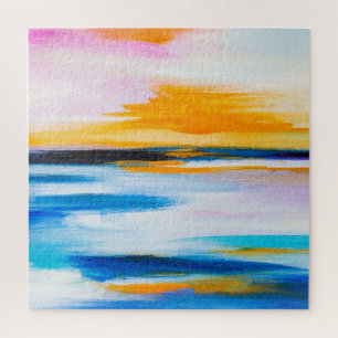 Abstrakte Ölstruktur, Sonnenuntergang, Meeresmaler Puzzle