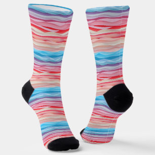 Abstrakte Ombre Color Waves Socken