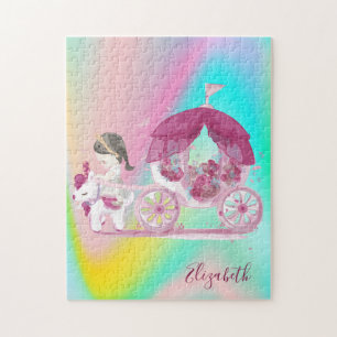 Abstrakte Ombre-Farbige Kutsche Prinzessin Puzzle