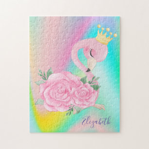 Abstrakte Ombre Farbige Süße Flamingo Puzzle