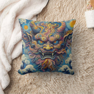 Abstrakte Oni-Dämonenwolken Van Gogh stilisiert Kissen