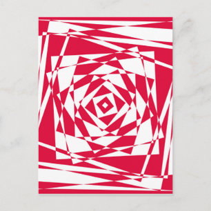 Abstrakte optische Illusion nach Weiß und Rot Post Postkarte