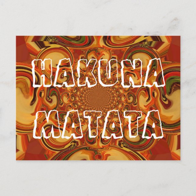 Abstrakte Orange-, Braun- und Grüntöne Postkarte (Vorderseite)