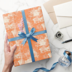 Abstrakte Orange-Creme-Malerei Geschenkpapier