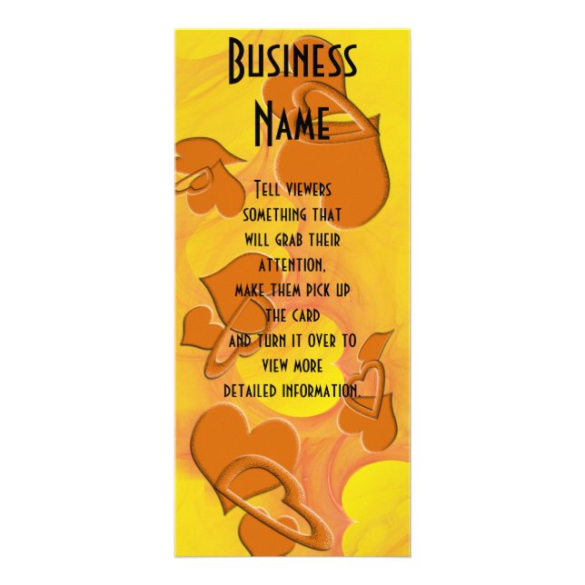 Abstrakte Orange Digital Heart Art Werbekarte (Vorne)