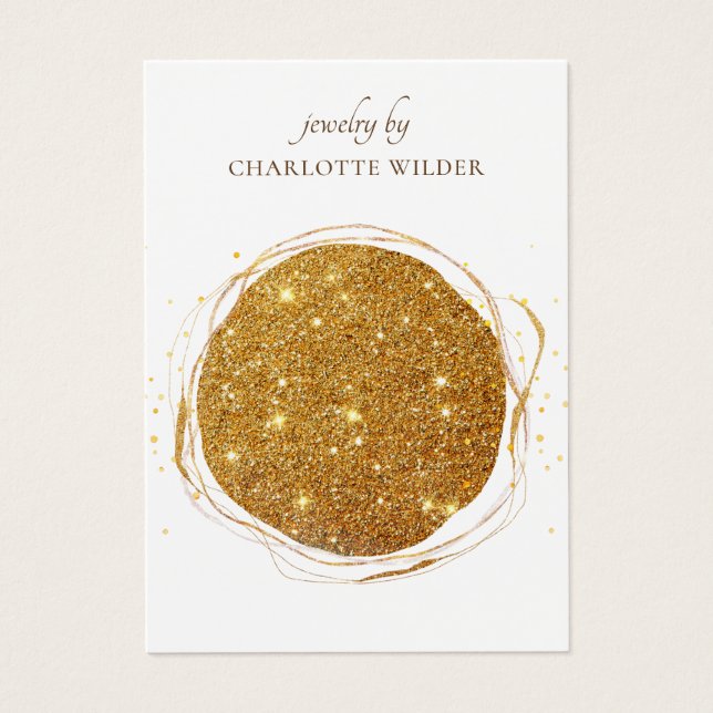 Abstrakte Orange Gold Circle Earring Display Card (Vorderseite)