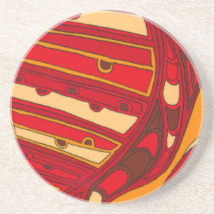 Abstrakte orange Platten Getränkeuntersetzer