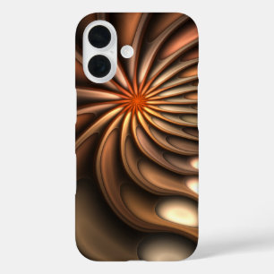 Abstrakte Orange Spiral Coule Conversation iPhone 16 Hülle