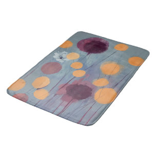 Abstrakte orange und rosa Blumen Badematte