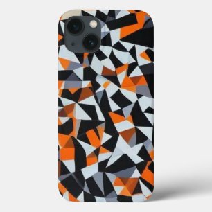 Abstrakte Orange- und Schwarz-Geometrie-Kunst Case-Mate iPhone Hülle