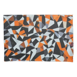 Abstrakte Orange- und Schwarz-Geometrie-Kunst Kissenbezug