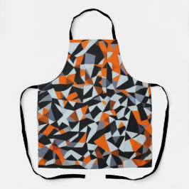 Abstrakte Orange- und Schwarz-Geometrie-Kunst Schürze