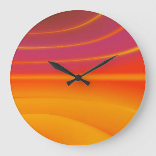 Abstrakte orange Wirbel-Rundwanduhr Große Wanduhr
