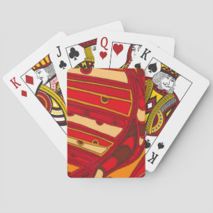 Abstrakte Orangenpanels Spielkarten