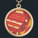 Abstrakte Orangenpanels Vergoldete Kette<br><div class="desc">Ein surrealistischer Traum,  diese abstrakten,  leuchtend farbigen Orangentafeln sehen aus wie geschmolzenes Wachs,  das durch eine Leinwand fließt. Als Jennifer Goldberger Schöpfung ist dieses Werk phantastisch in seiner fantasievollen Verwendung von Farben und Linien. Bestelle noch heute!</div>