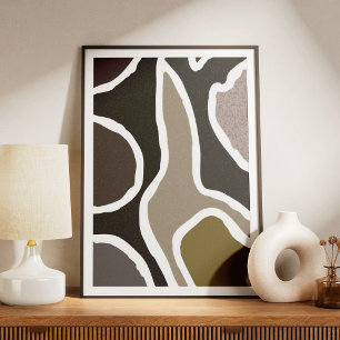 Abstrakte organische Formen Chic Home Office Kunst Poster