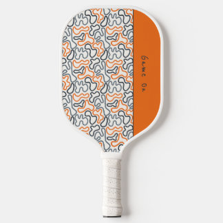 Abstrakte organische Linie weiß orange Leidenschaf Pickleball Schläger