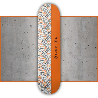 Abstrakte organische Linie Weiß Orange Leidenschaf Skateboard