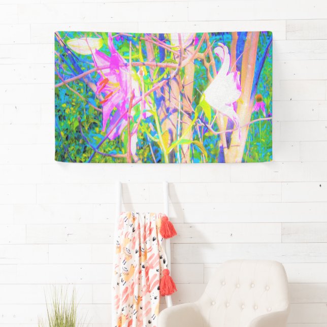 Abstrakte orientalische Lilien in meinem Rubio-Gar Banner (Insitu)