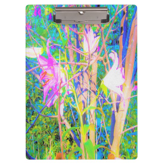 Abstrakte orientalische Lilien in meinem Rubio-Gar Klemmbrett (Vorderseite)