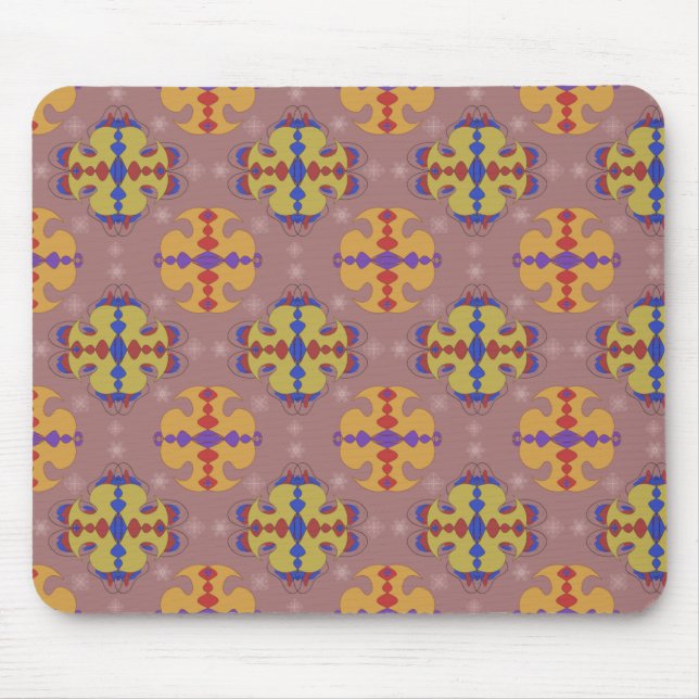 Abstrakte Ornamente Formen Pastellfarben Muster Mousepad (Vorne)