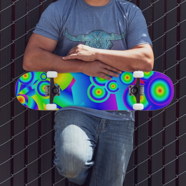 Abstrakte Ozeanwellen  Skateboard (Außenbereich 3)