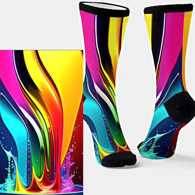 Abstrakte Paint-Wirbel mit Splash auf Black Socken (Von Creator hochgeladen)