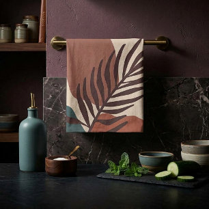 Abstrakte Palmblatt-Minimalist-Kunst Geschirrtuch