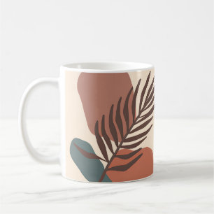 Abstrakte Palmenblatt-Minimalist-Kunst Kaffeetasse
