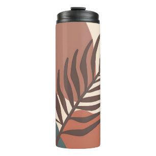 Abstrakte Palmenblatt-Minimalist-Kunst Thermosbecher