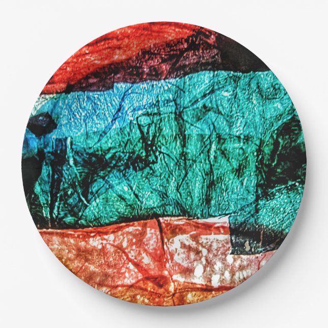 Abstrakte Papierplatte aus gerecycelt Kunststoff Pappteller (Vorderseite)