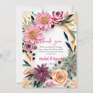 Abstrakte Papierquilling Blumengrün Dankeskarte