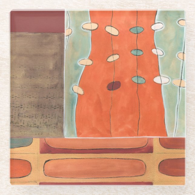 Abstrakte Parade der Eier durch Heidekraut J Vess Glasuntersetzer (Vorderseite)