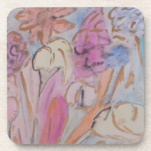 Abstrakte Pastel Floral Keramik Kunststoff-Unterse Getränkeuntersetzer
