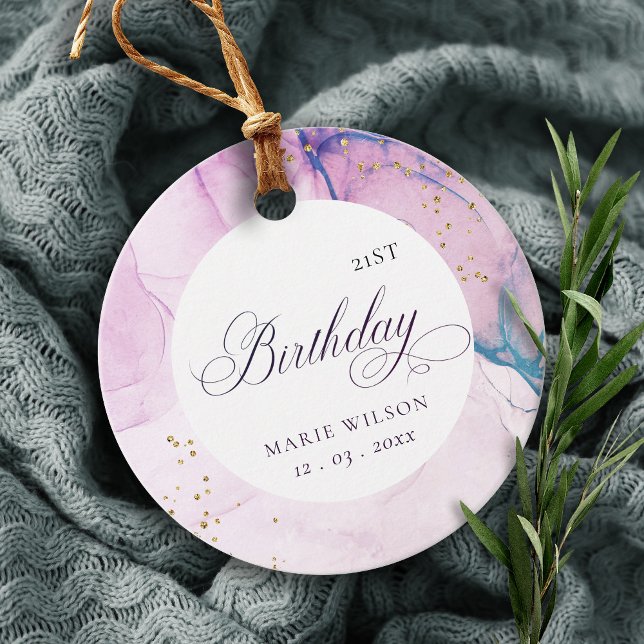 Abstrakte Pastel Lila Blau Aquamarin jedes Alter G Geschenkanhänger (Von Creator hochgeladen)