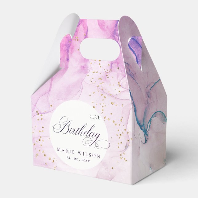 Abstrakte Pastel Lila Blau Aquamarin jedes Alter G Geschenkschachtel (Vorderseite)